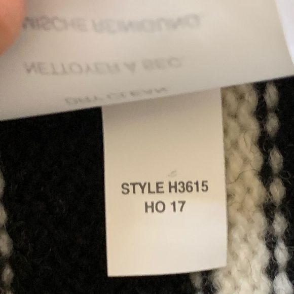 Madewell Striped Merino Wool Button Up Sleeves Sweater Dress Black Cream XXS - Picture 12 of 13